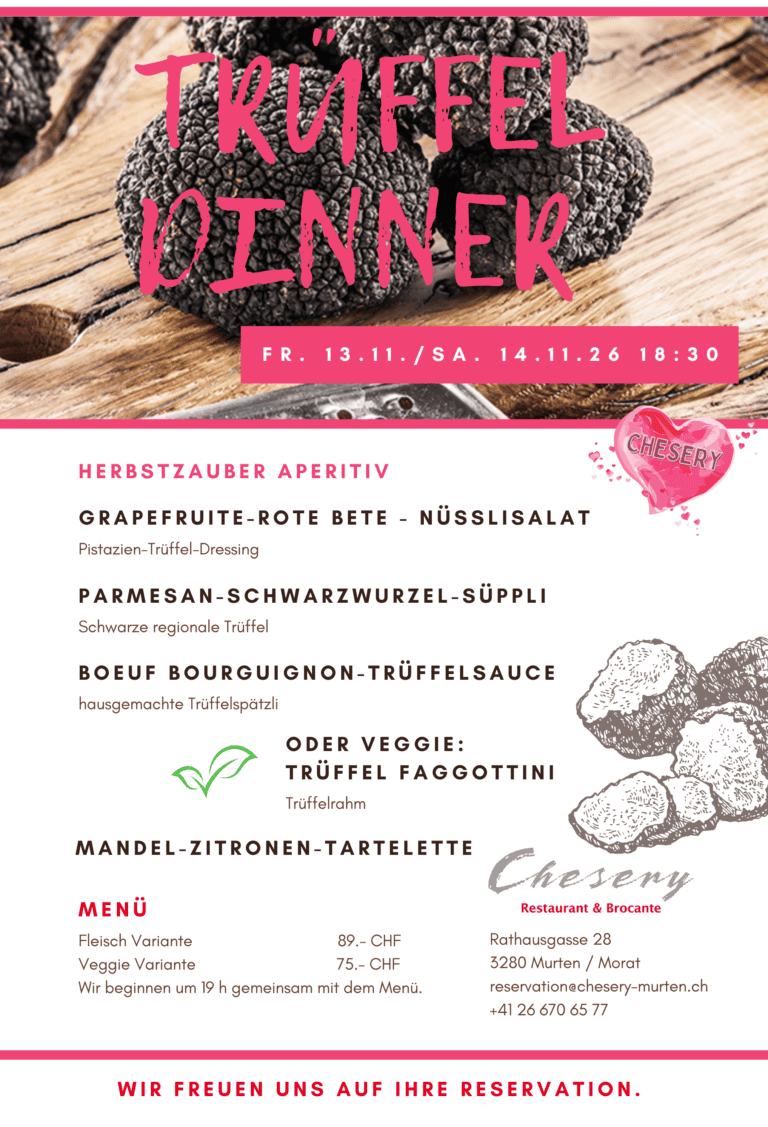 Trueffel Dinner Menue 2026 D