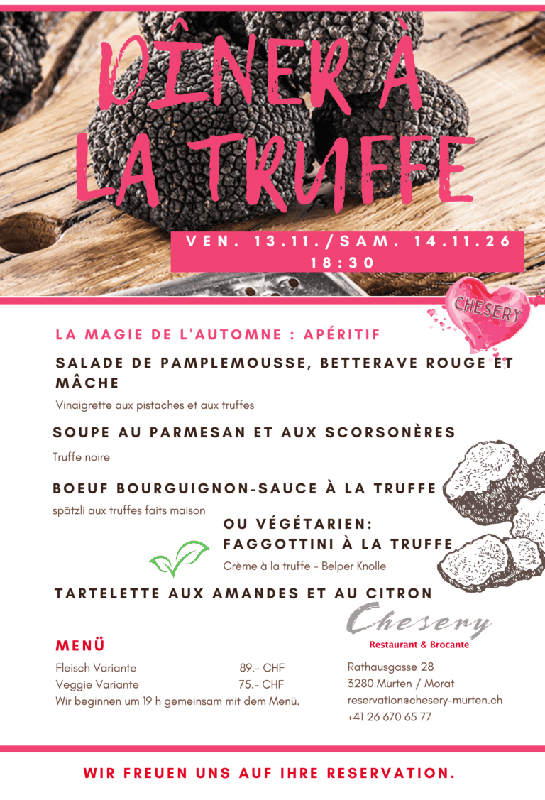 Trueffel Dinner Menue 2026 F